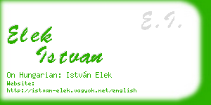 elek istvan business card